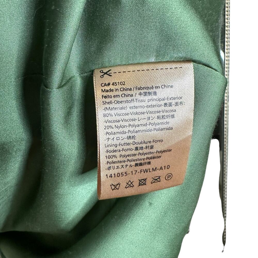 SCOTCH & SODA Very Very Velvet Green Belted Trench Coat Jacket Women's Size S - Picture 9 of 10